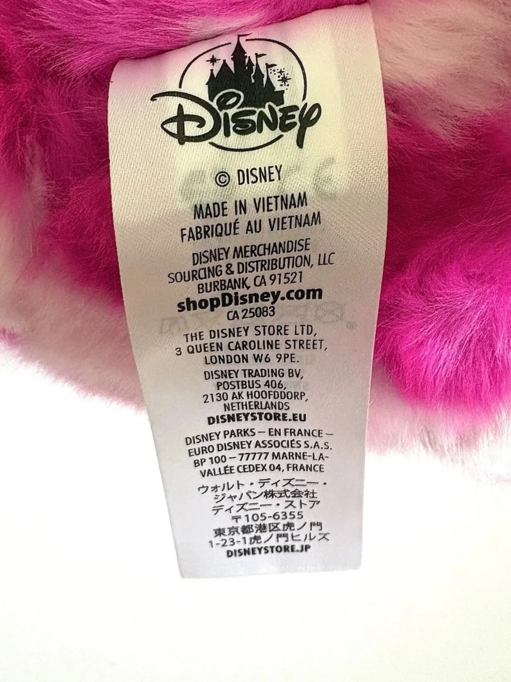 Pink CHESHIRE CAT from Alice In Wonderland Disney Store Plush Stuffed Animal